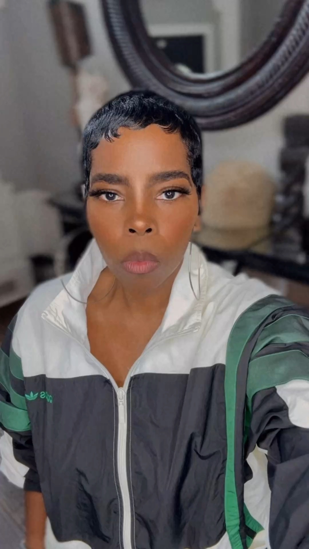 I'm so into the Funnel Neck jacket trend!
This track jacket is tea 👌🏾
I'm wearing a medium black t i have wish ai bought a small.

#LTKgrwm #LTKootd #LTKOver40