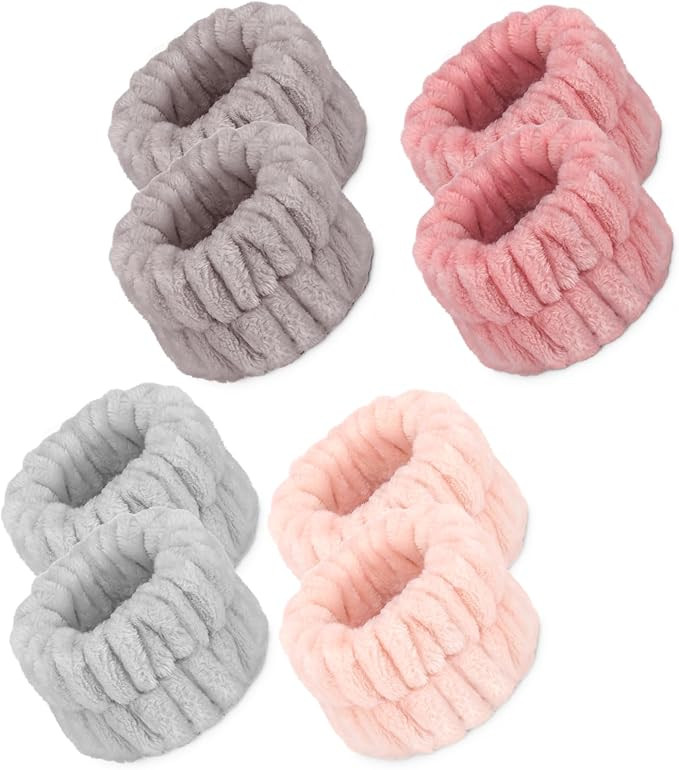 8 Pcs Microfiber Spa Wrist Bands for Washing Face, Women's Wrist Towels for Washing Face, Absorbe... | Amazon (US)