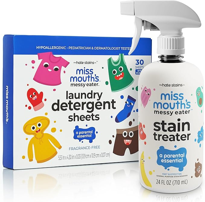 Miss Mouth's Messy Eater Stain Treater Spray - 16oz Stain Remover and Laundry Detergent Sheets - ... | Amazon (US)