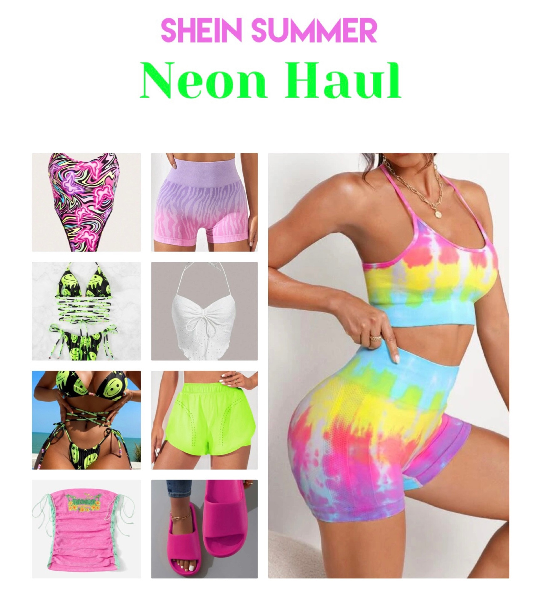 Cute neon summer finds from Shein. The matching set fits amazing, my fav🍭💚 #neon #summer #y2k #barbie #shein

#LTKFind #LTKunder100 #LTKstyletip