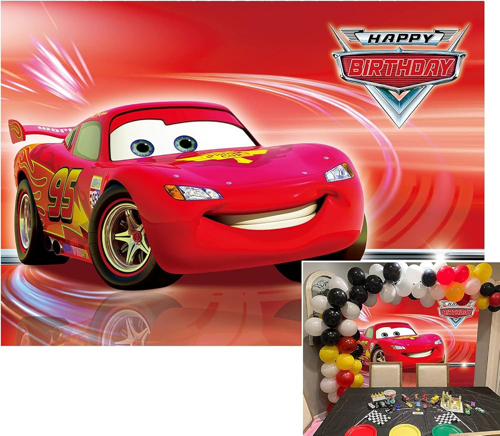Red Race Car Birthday 7x5ft Backdrops Boy Car Racing Birthday Party Photography Background Kids 1... | Amazon (US)