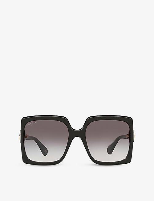 Gucci
            
                
        	GG0876S square-frame glass and acetate sunglasses | Selfridges