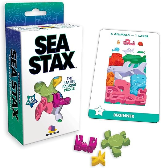 Brainwright - Sea STAX - The Deep Sea Creature Shaped Pattern Puzzle Packing Game, Multi-Colored ... | Amazon (US)