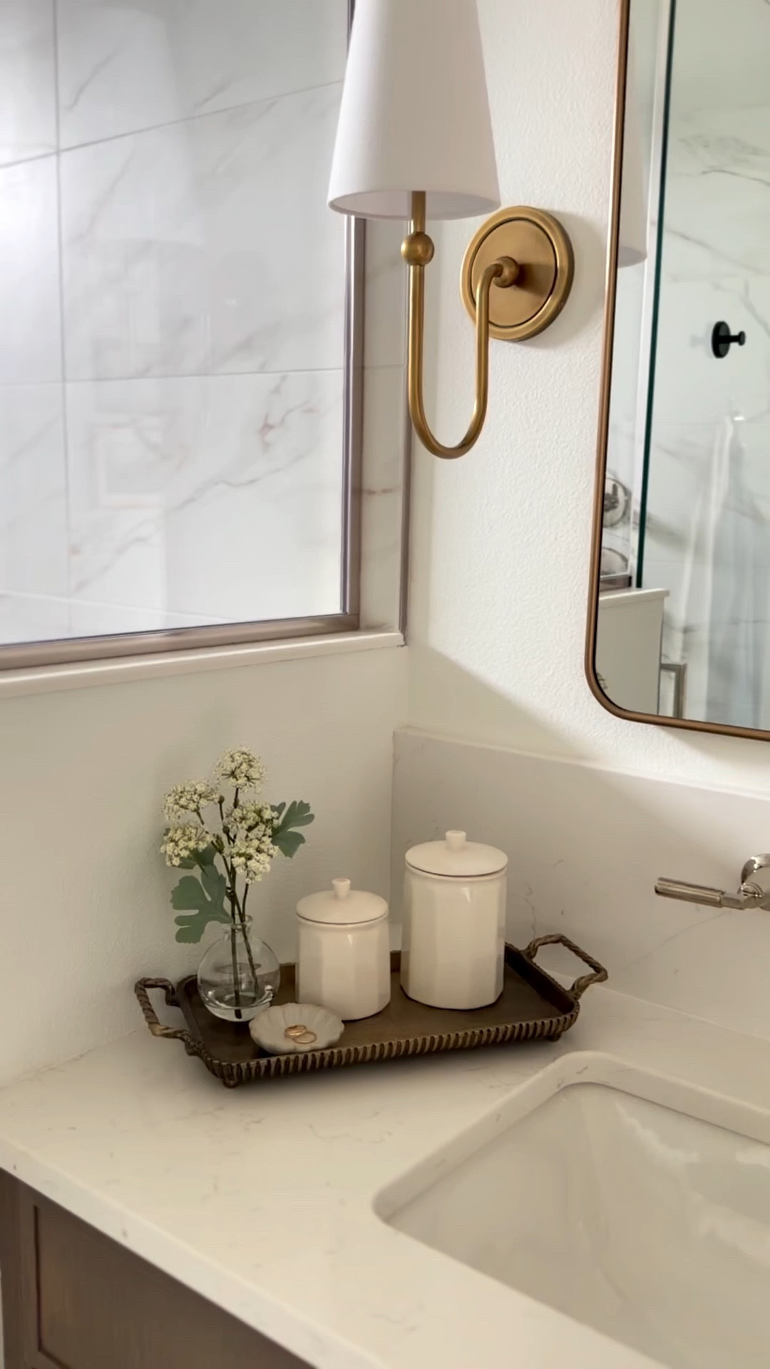 Looks like PB but it’s all from Target! The tray is old Target so linked a few similar  Bathroom decor 

#LTKHome