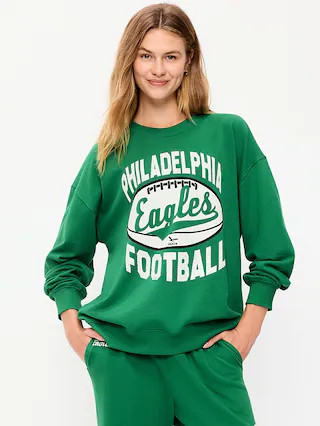 Philadelphia Eagles Oversized Fleece Sweatshirt for Women | Old Navy (US)