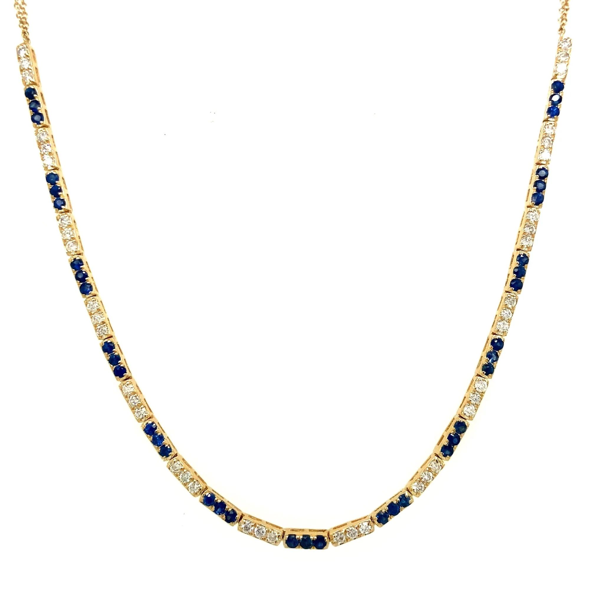 Diamond & Sapphire Flex Necklace | LINDSEY LEIGH JEWELRY