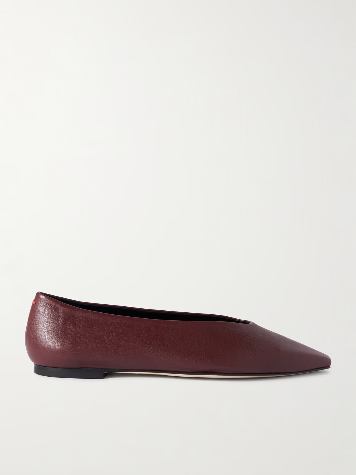 Aeyde - Betty Leather Ballet Flats - Burgundy | NET-A-PORTER (US)