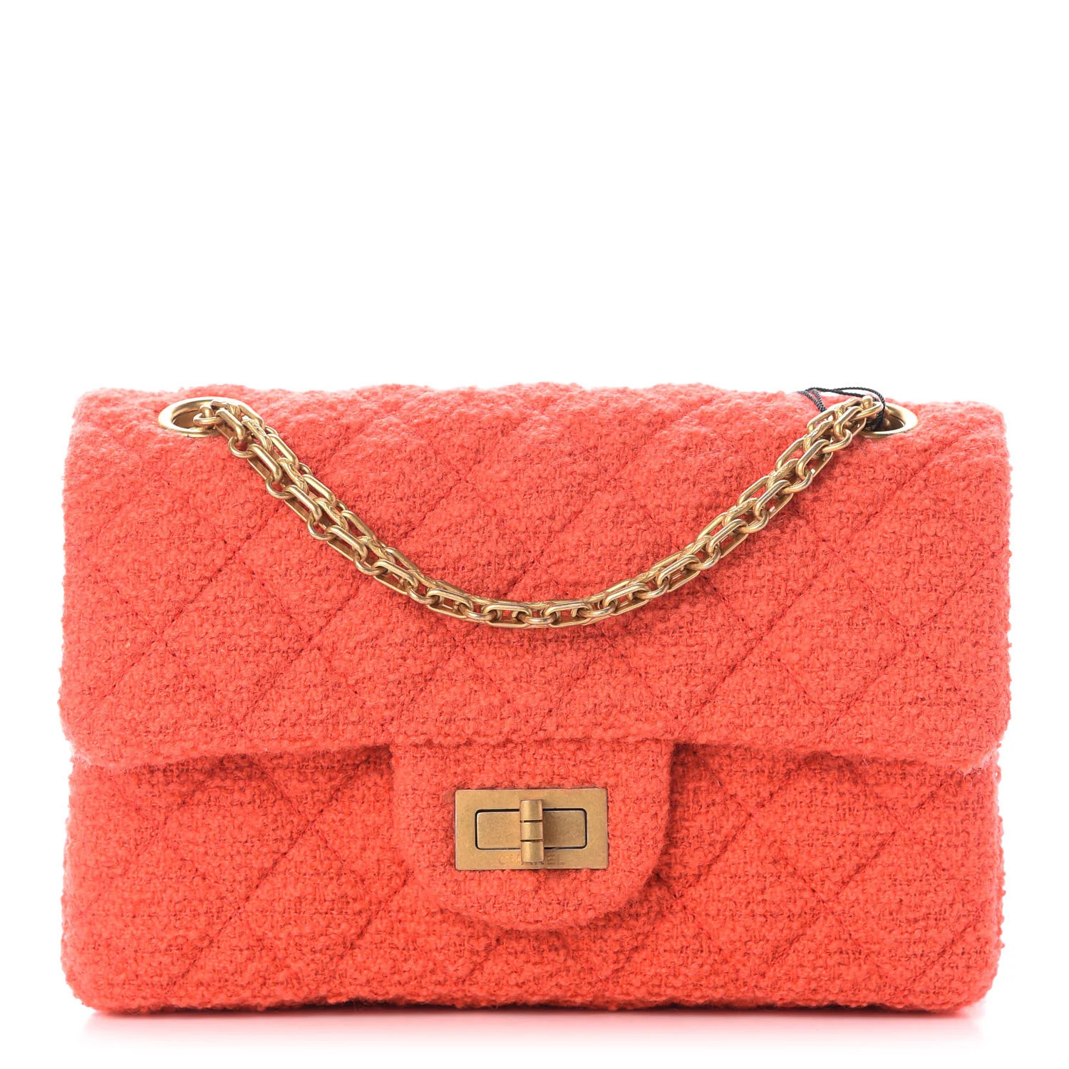 CHANEL Tweed Quilted 2.55 Reissue Mini Flap Coral | FASHIONPHILE | Fashionphile