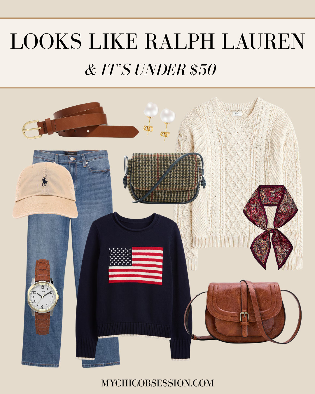 Looks like Ralph Lauren, and it's under $50! Think cozy cable knit sweaters and their iconic flag knit, paisley details, plaid patterns, a wide variety of jeans, and leather accessories. 

 #LTKSeasonal #LTKFindsUnder50 #LTKFindsUnder100