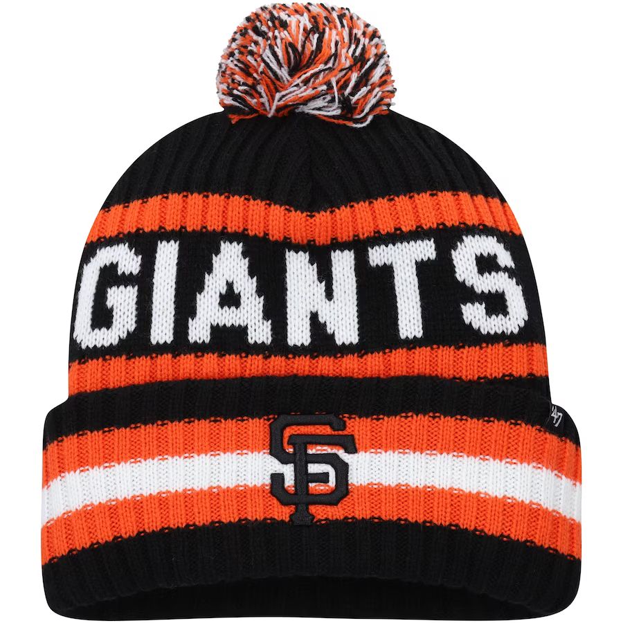 Men's San Francisco Giants '47 Black Bering Cuffed Knit Hat with Pom | MLB Shop