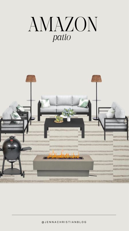 Cozy up your patio, with this patio design furniture. 




Outdoor couch set, outdoor coffee table, outdoor grill, outdoor fire pit, outdoor floor lamps, outdoor area rug

#LTKHome