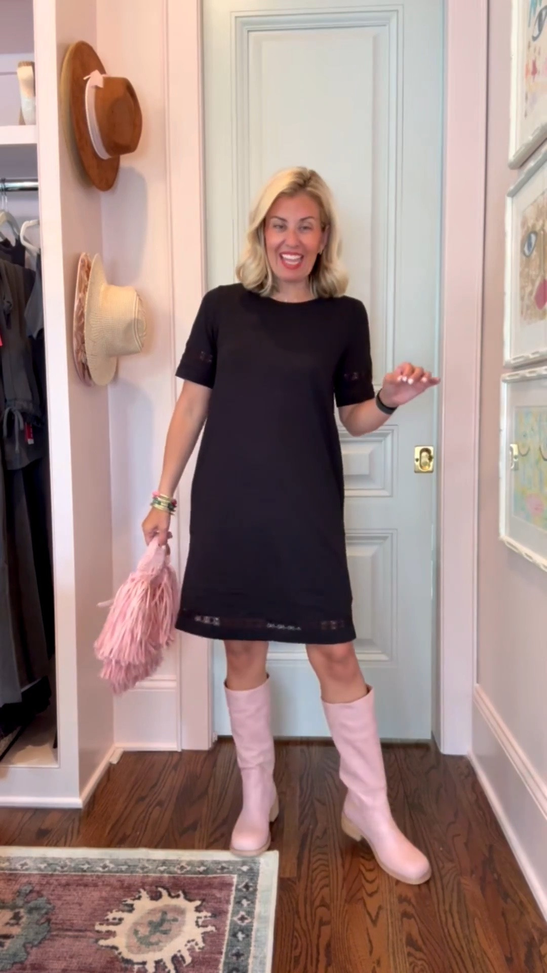 I wish yall could see the details of this new dress in person and these boots!!! I’m in size 4 dress & 8 boots. 

Codes:
Boden - HHCX 
Allie + Bess - Catherine20

#LTKdayinmylife #LTKOver40 #LTKSeasonal