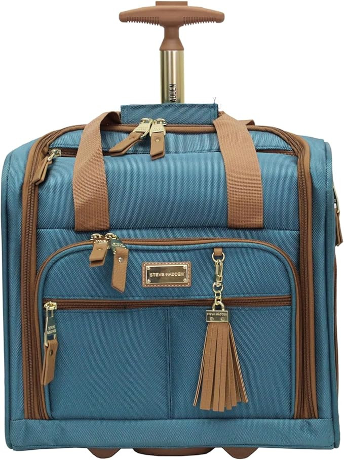 Steve Madden Designer 15 Inch Carry on Suitcase- Small Weekender Overnight Business Travel Luggag... | Amazon (US)