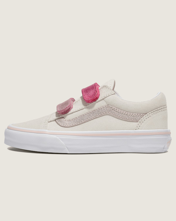 Vans Little Kids Old Skool V Shoes (Marshmallow White / Metallic Pink) - 2.5 | Vans (US)