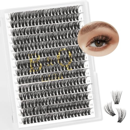 Lash Clusters Individual Lashes Lash 280 PCS Eyelash Clusters False Eyelash Lash Extension Fluffy Natural Cluster Eyelash Extensions DIY Eyelash Extensions at Home (RR280-45D-D-10mm) | Amazon (US)