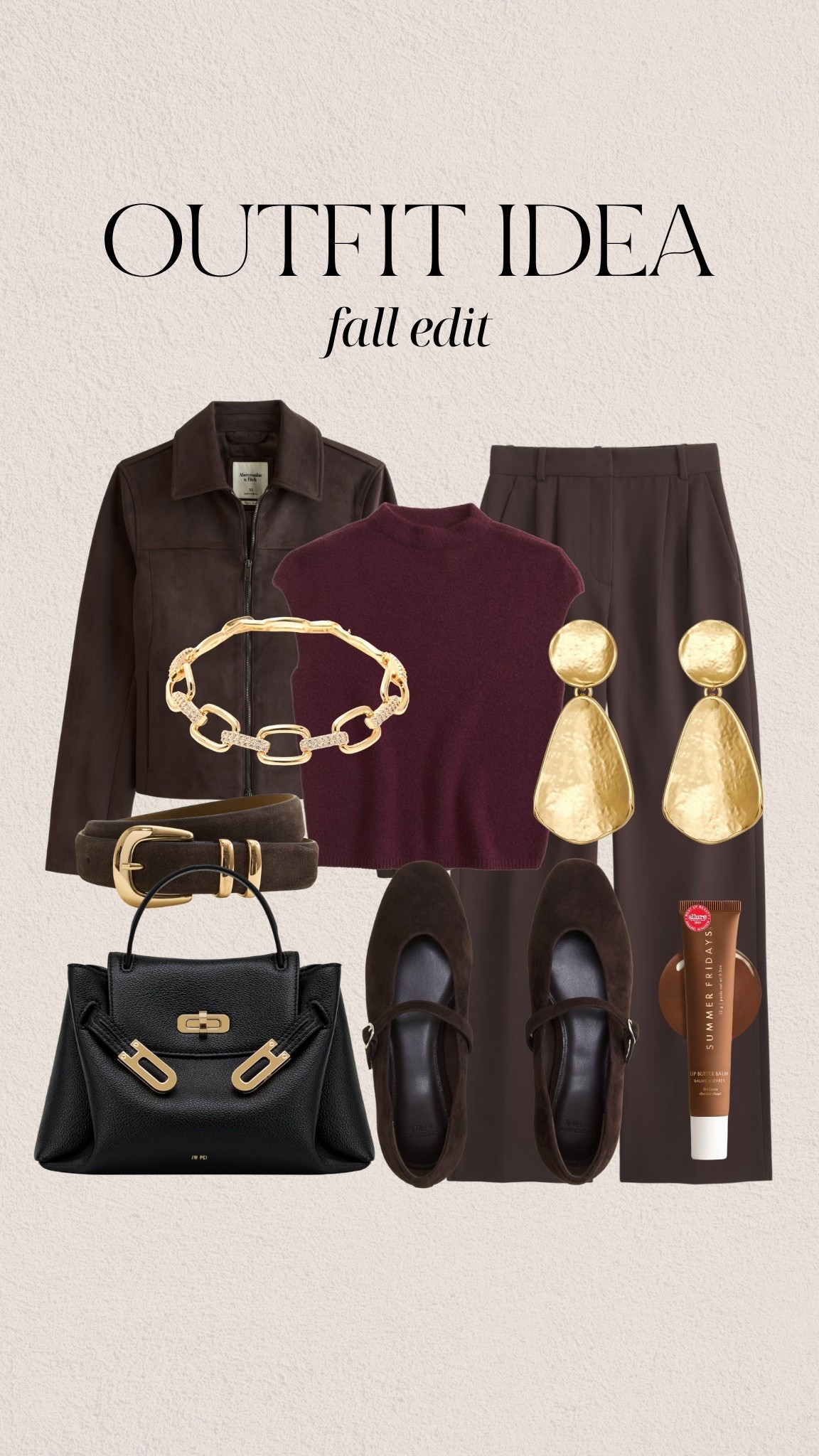 Chocolate brown and burgundy might be my favorite fall pairing 🤎🍷 The tailored trousers with a burgundy knit and brown jacket make such a polished fall outfit, while the suede Mary Janes, gold jewelry and black bag pull everything together. I’d wear this for the office, dinner or any day I want to feel a bit more put together!

 fall outfit idea, fall outfits for women, chocolate brown outfit, burgundy outfit, brown and burgundy outfit, fall workwear, business casual fall outfit, brown trousers, tailored trousers, burgundy sweater, brown jacket, suede Mary Jane flats, Mary Jane outfit, fall flats, black handbag, gold jewelry, fall accessories, polished fall outfit, classic fall style, elevated fall outfit, fall capsule wardrobe, office outfit for women

#FallOutfit #FallFashion #FallWorkwear #BusinessCasual #FallStyle #FallOutfits

#LTKSeasonal #LTKootd #LTKWorkwear