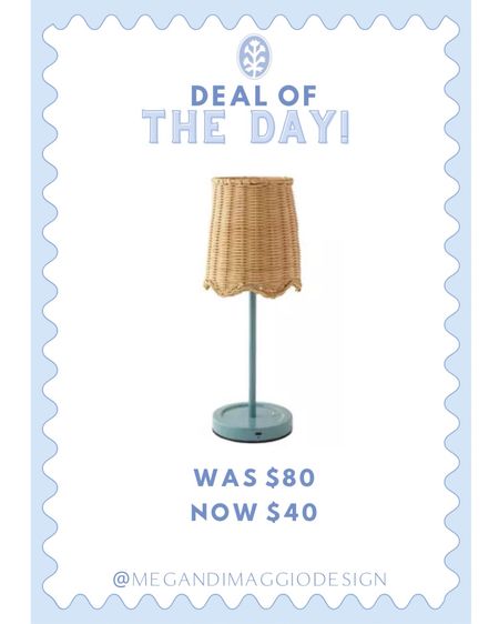 Snag this best selling wicker scalloped blue LED portable lamp for 50% OFF making it just $40!! 🤩🙌🏻🛒🏃🏼‍♀️💨 I have two of the white and they are excellent quality and shipped so fast!! Love this blue too and that you can use them literally anywhere!! Looks like Serena & Lily but for so much less 🤍

#LTKHome #LTKSaleAlert #LTKFindsUnder50