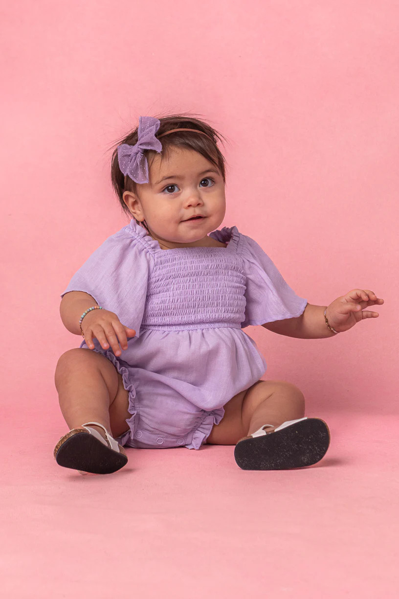 Baby Lennon Romper in Lavender | Ivy City Co