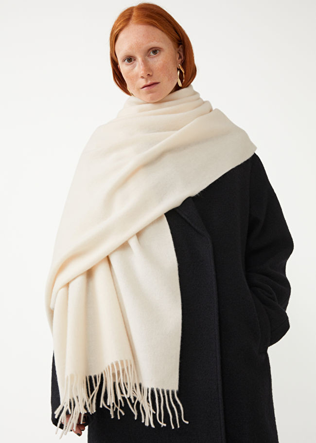 Fringed Wool Blanket Scarf | & Other Stories US