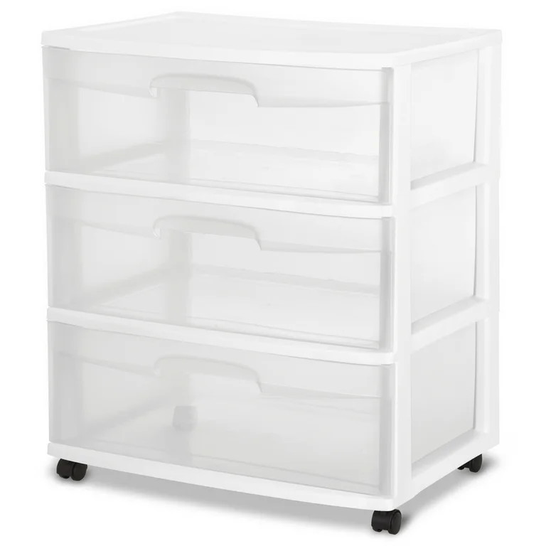 Sterilite Wide 3 Drawer Cart White - Walmart.com | Walmart (US)