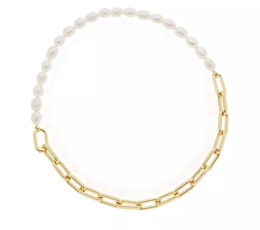 frkl. Half Pearl Half Mega Choker 40cm - QVC UK | QVC UK