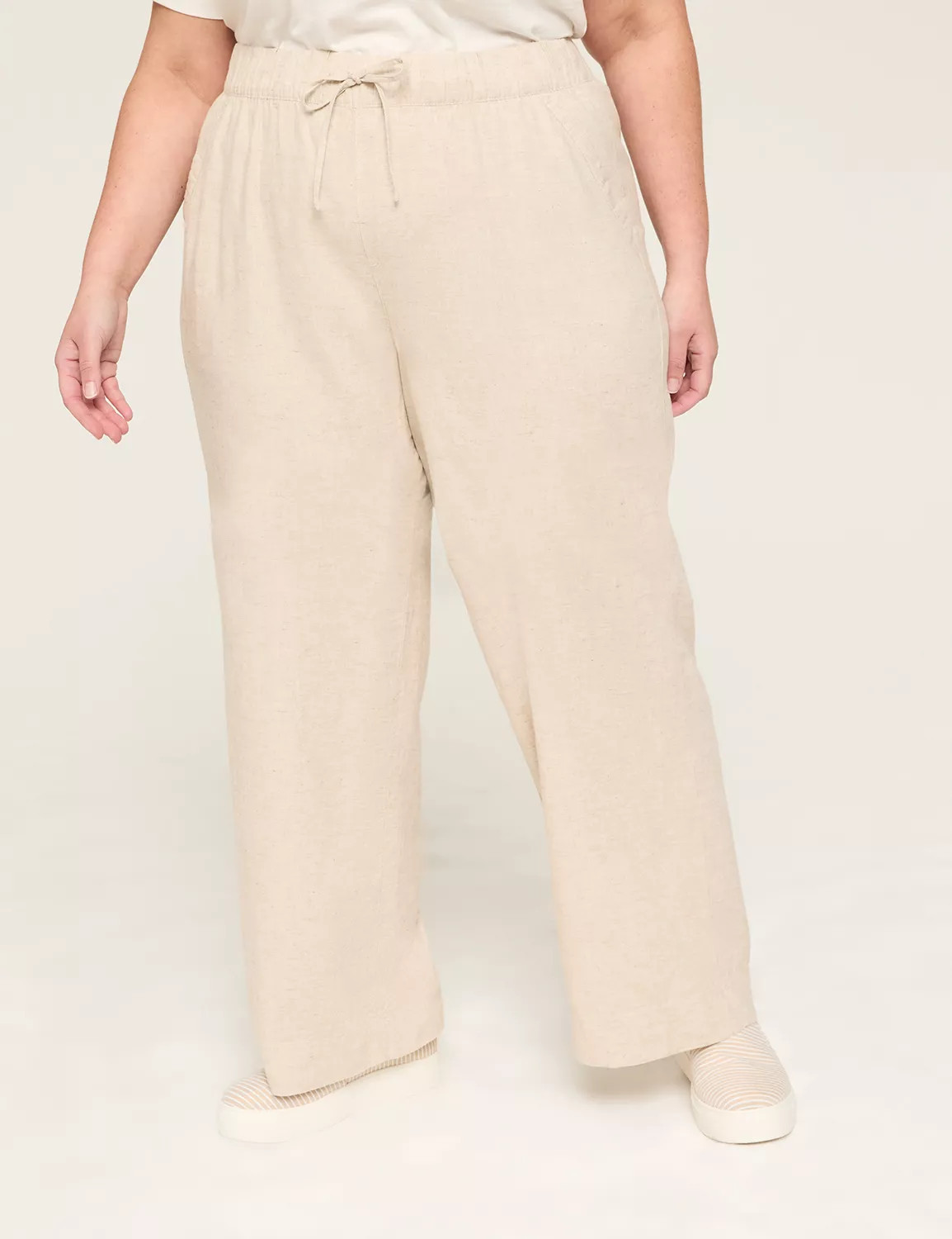 Linen Wide Leg Pant - New Sandal Length | Lane Bryant (US)