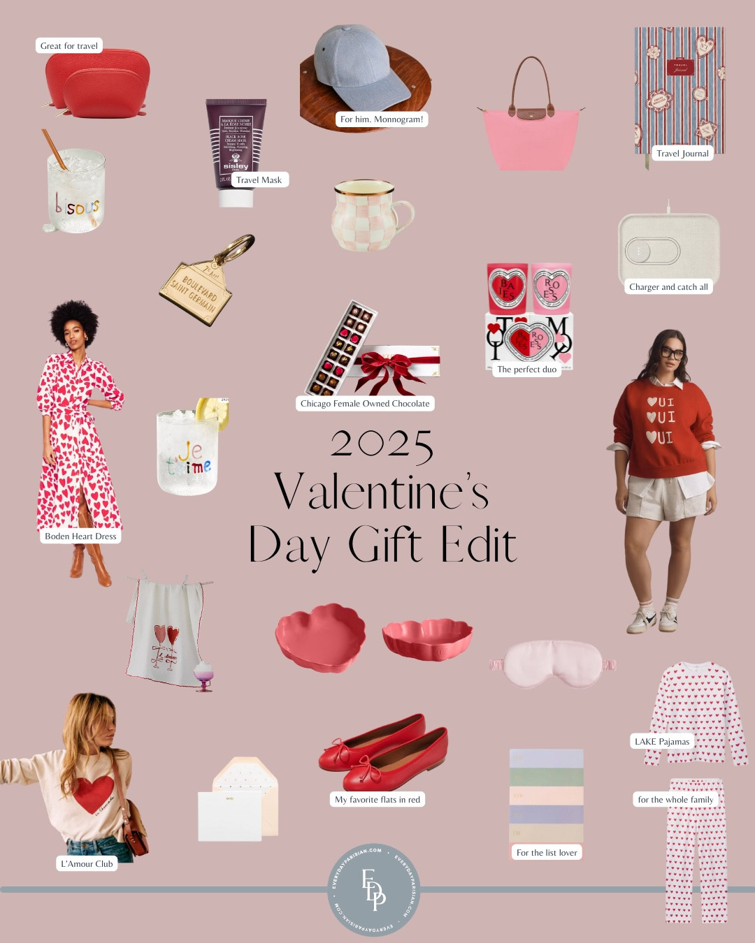 Valentine's Day Gift Guide. From adorable red flats to a pink Longchamp pillage tote, so many great Francophile finds from Anthropologie, too! #valentinesday #francophile  

 #LTKGiftGuide #LTKSeasonal