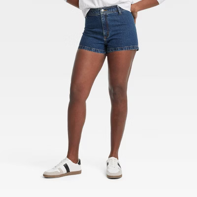 Women's High-Rise Sailor Denim Shorts - Universal Thread™ Dark Wash 8: Midweight Denim, | Target