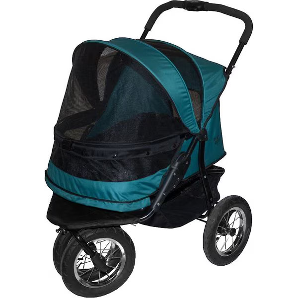 Pet Gear Double No-Zip Pet Stroller, Pine Green | Chewy