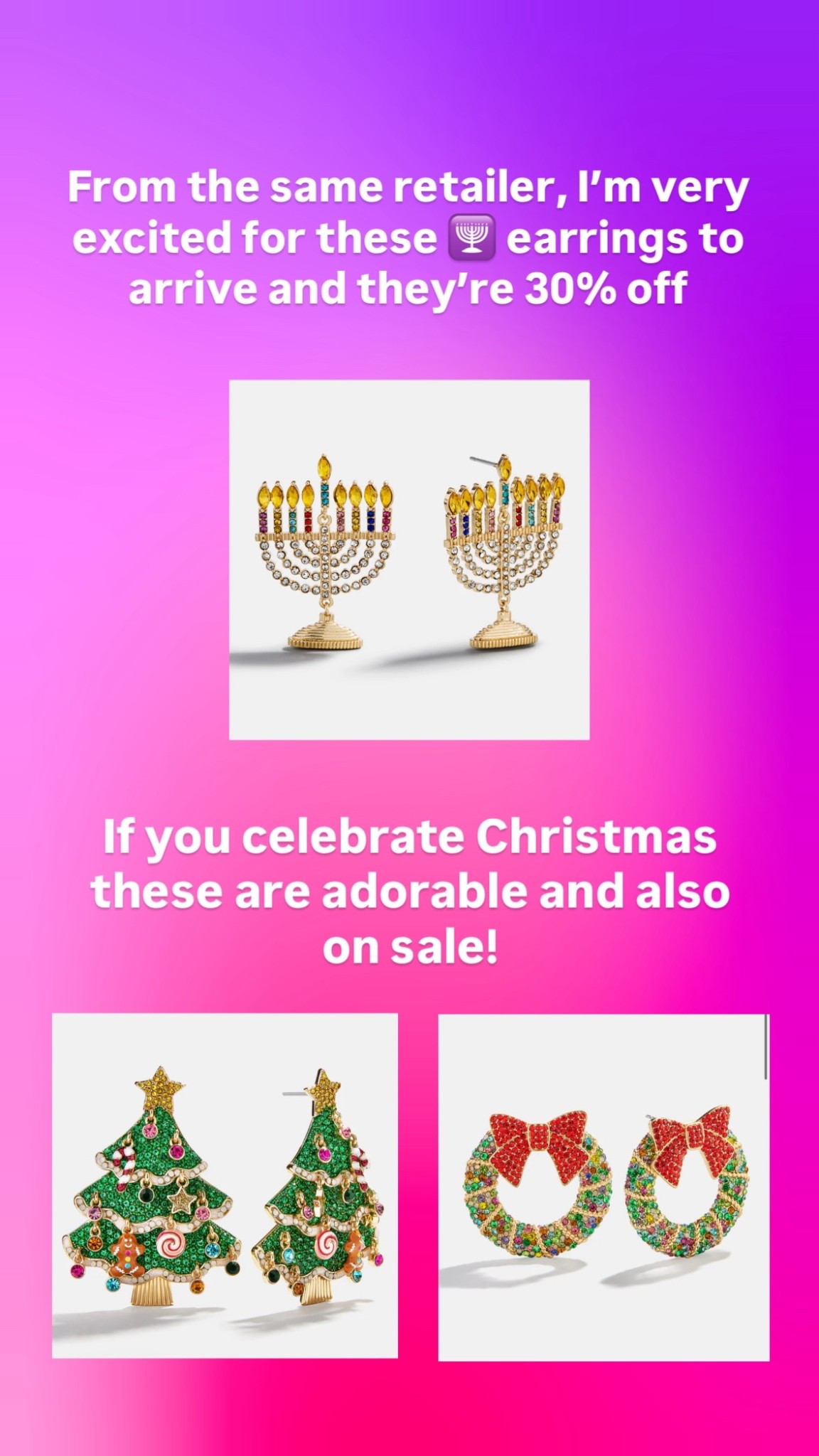 Adorable holiday themed earrings all 30% off! 