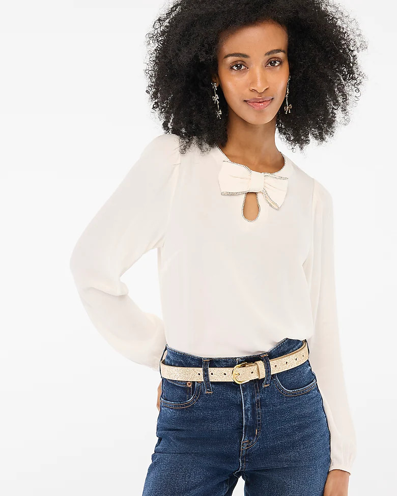 Jeweled bow top | J.Crew Factory