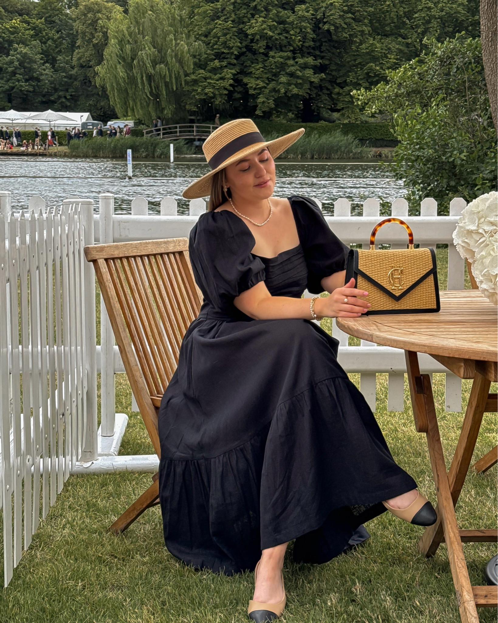 Abercrombie summer dress - black linen petite 