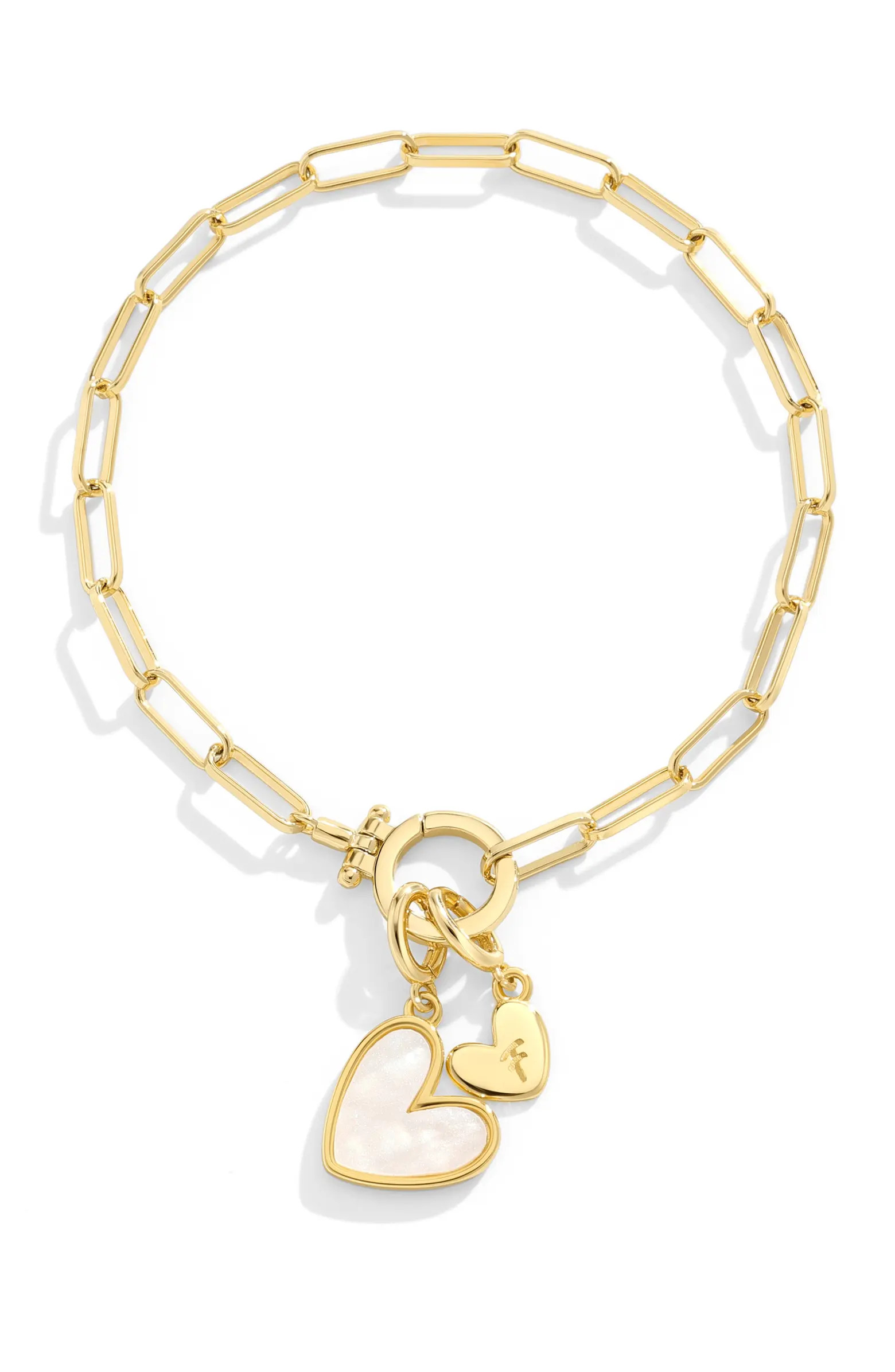 Mother Of Pearl Initial Heart Charm Bracelet | Nordstrom