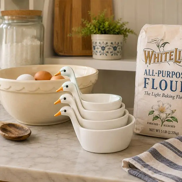 Country Kitchen Goose 4 Piece Measuring Cup Set | Antique Farm House