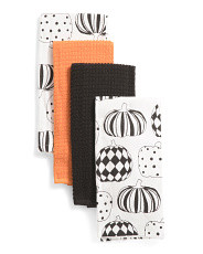 4pk Pumpkins Halloween Kitchen Towels | Marshalls