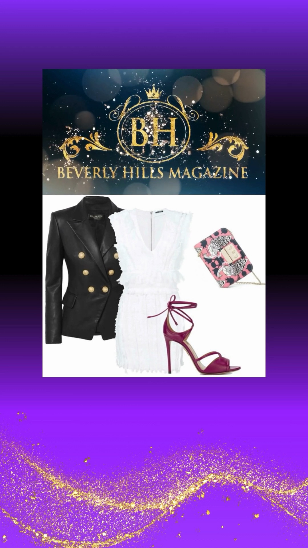 ✨ SEXY BALMAIN STYLE ✨

Command attention with sexy Balmain style—where bold confidence meets Parisian luxury. A chic white mini dress creates a sleek, feminine silhouette, while a structured black Balmain blazer adds signature power and sophistication. Finished with vibrant purple heels and a matching handbag, this striking look balances timeless elegance with fearless modern glamour.

Perfect for an upscale dinner, cocktail party, or glamorous evening out, this ensemble proves that confidence is the ultimate accessory. Sophisticated tailoring, statement color, and effortless style come together for a look that's unforgettable.

✨ SHOP THE LOOK ✨

https://www.beverlyhillsmagazine.com/shop ✨

#FashionMagazine #ShopStyle #OOTD #BalmainStyle 🤍🖤💜

✨ Shoppable affiliate links included.

#LTKootd