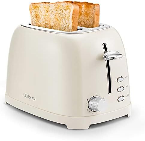 Ultrean Toaster 2 Slice with Extra-Wide Slot, Retro Stainless Steel Toaster with Removable Crumb Tra | Amazon (US)