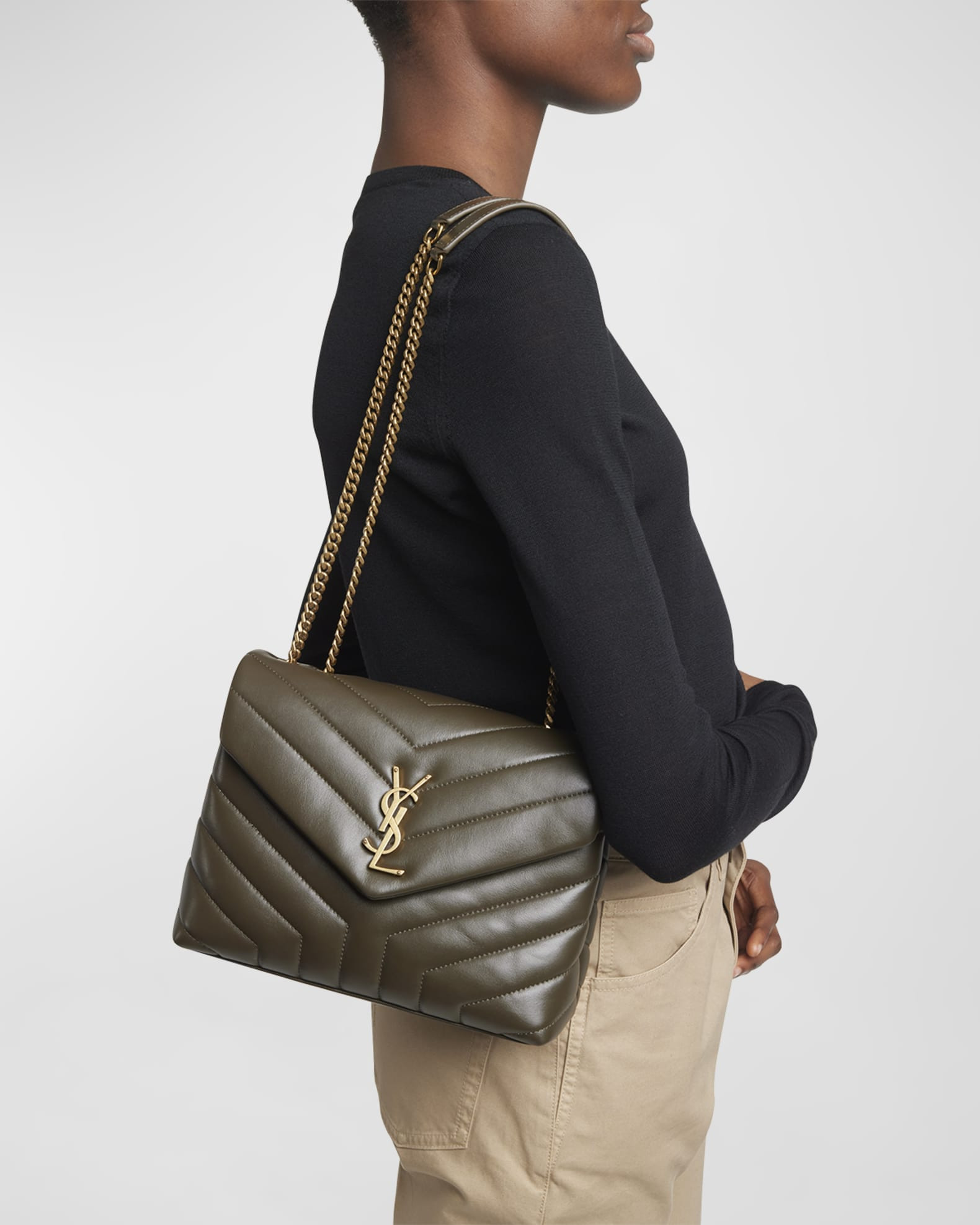 Saint Laurent Loulou Small YSL Shoulder Bag in Quilted Leather | Neiman Marcus