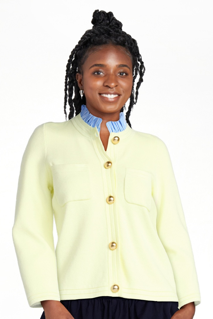 Free Assembly Women's Ruffle Neck Cardigan Sweater, Midweight, Sizes XS-XXL | Walmart (US)