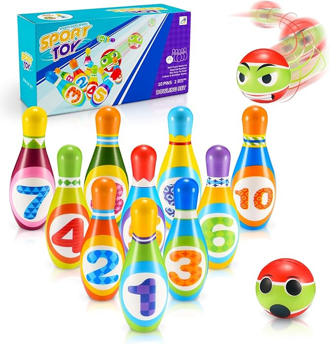 Bowling Set Kids, Toys for 2 3 4 Year Old Boy Girl Gift for 1-6 Year Olds Boys Toys Age 3-5 Toddl... | Amazon (UK)