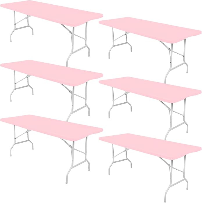 6 Pack Spandex Table Top Cover for 6FT Rectangle Tables, Stretch Fitted Tablecloth Washable Recta... | Amazon (US)
