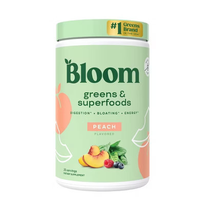 BLOOM NUTRITION Greens and Superfoods Powder - Peach - 5.01oz/25 Servings | Target