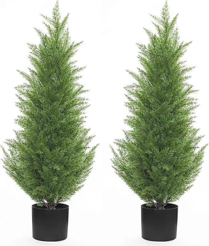 Kissilk Artificial Cedar Pine Tree Faux Plants Potted UV Resistant Bushes Plants for Indoor Outdo... | Amazon (US)
