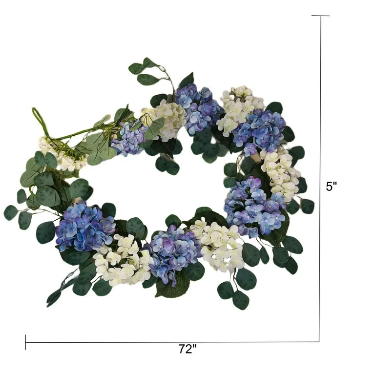 Hydrangea Garland, Blue and Cream, 6', Easter by Way To Celebrate | Walmart (US)