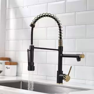 FLG 2-Handle Commercial Kitchen Faucet With Pull Down Sprayer And Pot Filler Single-Hole Kitchen ... | The Home Depot