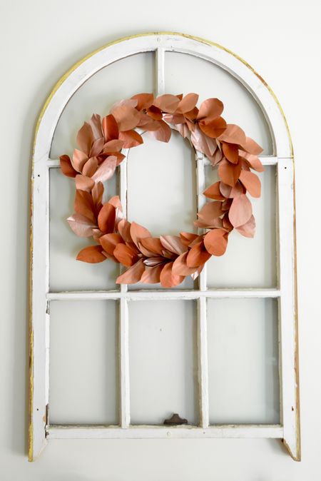 On the blog I shared a tutorial on how to create this copper leaf. Supplies to create this as well as other fall wreaths are linked here.

#LTKhome #LTKSeasonal