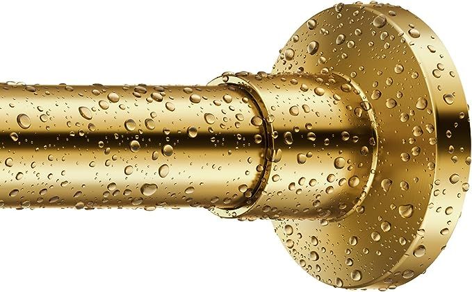 SUBICOO Shower Curtain Rod 54-90 Inches Warm Gold, Never Rust and Non-Fall Down Spring Tension Ro... | Amazon (US)