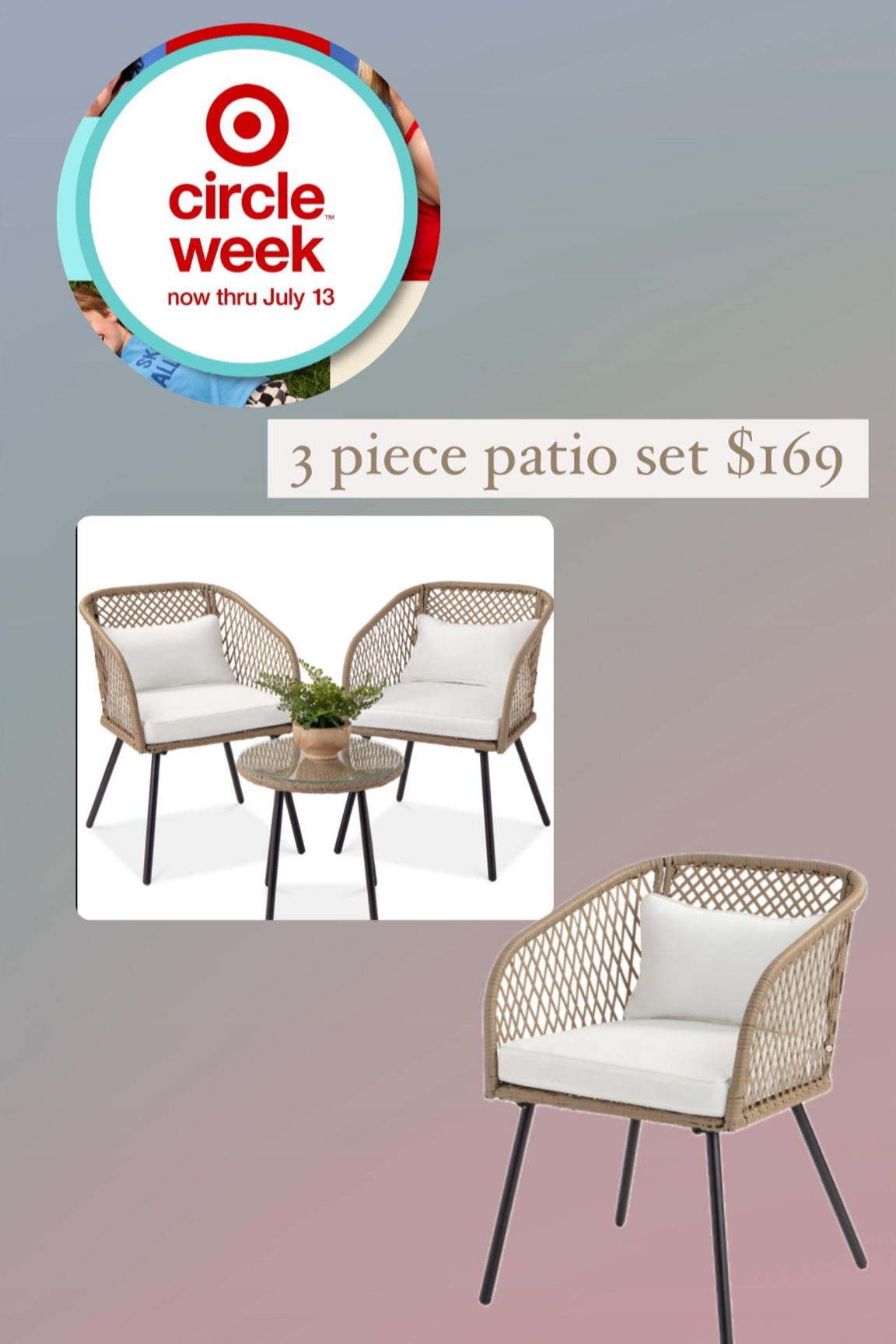 3 piece patio set on sale $169

#LTKFindsUnder100 #LTKSummerSales #LTKSeasonal