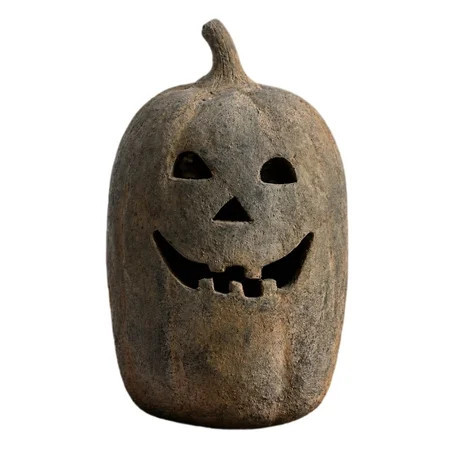 Harliver Handmade Terracotta Pumpkin Jack O' Lantern, Halloween Fall Terracotta Pumpkin Lantern Ornament, Autumn Farmhouse Table Festival Decoration for Home Porch Mantel Room Decor | Walmart (US)