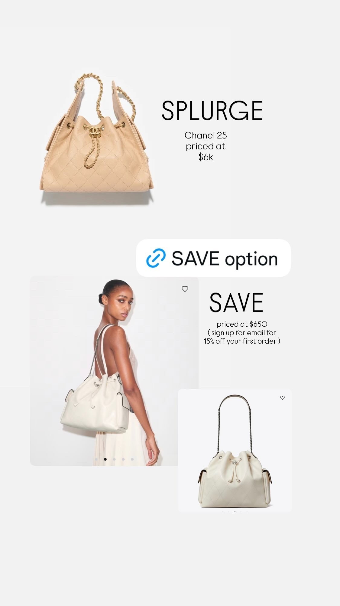 If the $6000 Chanel 25 is not in your budget, check out this $650 option. It’s genius… 